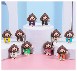 Figuras <span class=keywords><strong>de</strong></span> Jesús Pequeñas para Llavero, Recuerdos Religiosos para Fiestas, Muñecos <span class=keywords><strong>de</strong></span> Goma Suaves para Niños, Ideal para la Escuela Dominical - Product Image 5