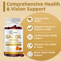 OEM Gac Oil Softgels Capsules avec Bêta-Carotène Lycopène Alpha Tocophérol DHA Suppléments pour Adulte Peau Yeux Vision Santé