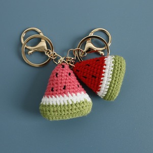 Porte-clés amigurumi pastèque d'été fait main, tricoté en fil à crocheter, pendentif fruit, <span class=keywords><strong>bijoux</strong></span> et jouets doux - Product Image 3