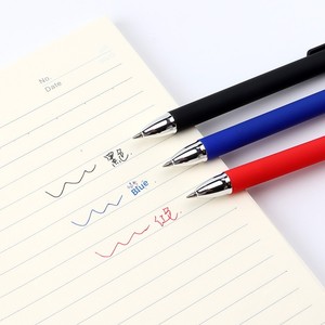 Bolígrafo de oficina de plástico negro neutro recargable para prensa, punta de 0.5mm, cuerpo esmerilado, impresión de logotipo, tinta, en caja, papelería PC1902 - Product Image 4