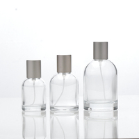 Sortie d'usine bouteille de parfum de cylindre en verre vide 50ml pompe pulvérisateur clair emballage Transparent approvisionnement ponctuel