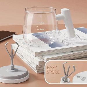 แก้วกาแฟแบบใหม่พร้อมที่ตวงในตัว พกพาสะดวก แก้วแก้วใสพร้อมกวนอัตโนมัติ รับสกรีนโลโก้ - Product Image 5