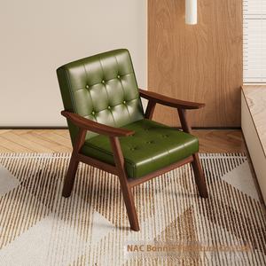 Sofá individual de madera maciza para el hogar, estilo Retro, pequeño apartamento, Internet, cafetería, dormitorio, recepción, balcón perezoso, muebles para el hogar - Product Image 5