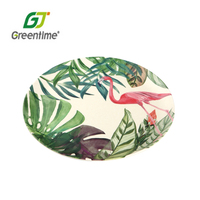 Assiettes en bambou biodégradables, assiettes à base de fibres de bambou biologique à imprimés personnalisés, vente en gros