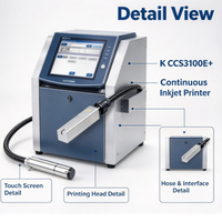 Imprimante à jet d'encre continu K CCS3100E+, machine de codage industrielle en ligne pour l'impression de lots et de dates d'expiration