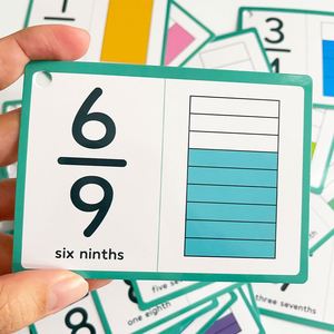 Fournitures scolaires, aides pédagogiques pratiques pour l'enseignement des mathématiques, cartes à code couleur pour l'éducation précoce, outil d'apprentissage, jeu de fractions, cartes flash - Product Image 4