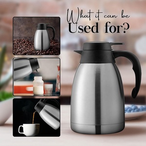 Portable Stainless Steel Thermo <strong>Flask</strong> with <strong>Plastic</strong> Handle &amp; Hand Pressed Lid Leak-Proof <strong>Vacuum</strong> Water Kettle/Carafe - Product Image 5