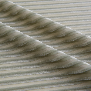 Nuevos colores de moda AB rib Stripe súper suave 1x1 rib Velvet shimmer tela raya para vestido de tela - Product Image 5