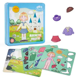 New Design Customized Magnetic Puzzle Games Magnetic Dress-up Doll play set for kid's toy
