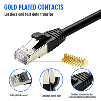 Kabel Patch LAN RJ45 Cat6a FTP Berlapis Emas YUXUN, Kabel Patch Ethernet UTP SFTP Cat6 untuk Luar Ruangan dan Pusat Data