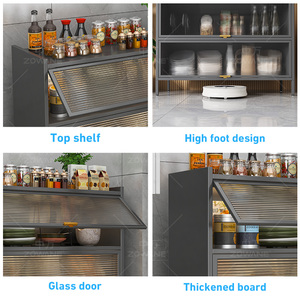 Cuisine domestique en acier <span class=keywords><strong>buffet</strong></span> nordique en fer blanc noir entrée salon buffets en métal buffets - Product Image 5