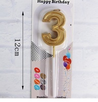 Bougies numérotées personnalisées en or pour gâteau d'anniversaire 0-9, écologiques, sans fumée, en cire de paraffine, pour Pâques et Nouvel An