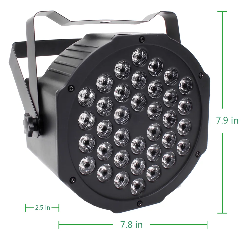 Luz Par de discoteca RGBW, 18W, 36W, 8 canales, DMX 512, luces LED estroboscópicas para escenario