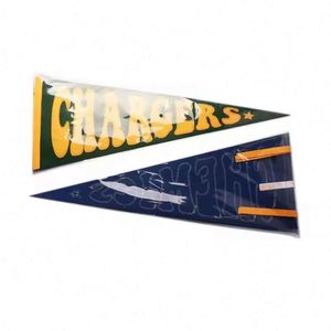 ธงสามเหลี่ยมผ้าสักหลาดราคาถูก พิมพ์โลโก้ตามสั่ง สำหรับตกแต่งภายนอก งานกีฬา และวิทยาลัย ขายส่ง - Product Image 5