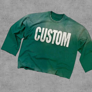 T-shirt ample à col rond vintage 100 % coton délavé à l'acide - Product Image 3