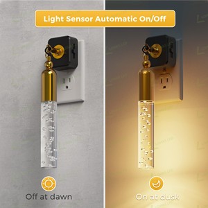 Lampes de chevet de luxe LOHAS Golden Nite Lites à brancher avec capteur crépusculaire et variateur d'intensité, style <span class=keywords><strong>bulle</strong></span>, pour chambre à coucher - Product Image 2