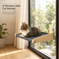 Lit pour chat moderne et luxueux avec cadre en bois pour une utilisation en extérieur, lit pour chat, chaise longue pour chat, lit pour chat en bois, lit pour chat de fenêtre