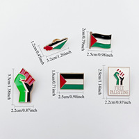 Broche drapeau national Palestine Libre en alliage de zinc plaqué, design poing créatif, accessoire de revers