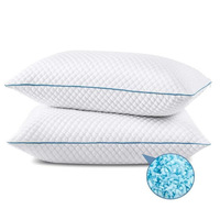 Oreiller en mousse à mémoire déchiquetée bleue Ice Cooling pour dormir Oreiller en gel de lit de refroidissement hypoallergénique