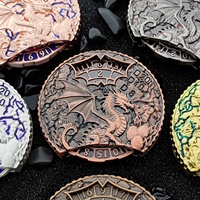 Roulette Dragon en relief double face de luxe D4 D12 D8 D10 D6 D20 RPG dés en métal Fidget Spinner mdn dés avec boîte gratuite