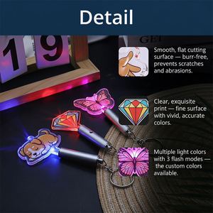 Llavero con Lámpara LED Mini Luminosa, Reutilizable, de Acrílico, con Cambio de Color, Diseño de Dibujos Animados Personalizado, en Oferta - Product Image 3