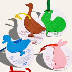 Étiquettes de vêtements en gros avec motif ours, cartes personnalisées avec logo, étiquettes suspendues double couche pour vêtements avec cordon - Product Image 4
