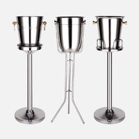 Seau à glace en acier inoxydable, pour vin et champagne, support de table en acier inoxydable, or rose et argent, avec support, livraison directe depuis l'usine