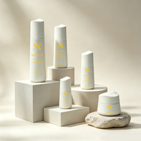 Ensemble d'emballages en verre pour flacon de lotion, sérum, huile et pot de crème avec impression de logo personnalisée biodégradable