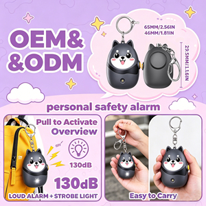 Alarme de sécurité personnelle en peluche Kawaii, sirène d'urgence puissante 130 dB, porte-clés <span class=keywords><strong>SOS</strong></span> pour l'autodéfense des étudiants, des enfants et des femmes - Product Image 1