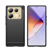 Pour Infinix Note 40/40 Pro/40 Pro +/12/12i/12 Pro Dissipation thermique brossé robuste TPU housse de Protection en Fiber de carbone pochettes de téléphone