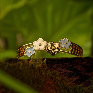 Bracelet tendance en acier inoxydable 316L plaqué or PVD, design floral, bijoux pour femmes - Product Image 3