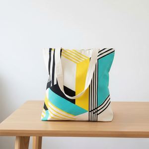 Nouveauté : Sac fourre-tout en toile à longue poignée, motif personnalisé, fermeture éclair, prix compétitif, sac de shopping promotionnel réutilisable - Product Image 5