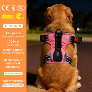 QCool卸売バルクハイブリッドナイロン工業グレードLEDビーコンワンキーファインドアプリプラットフォーム安定信号ペットトラッカー犬用ハーネス - Product Image 1