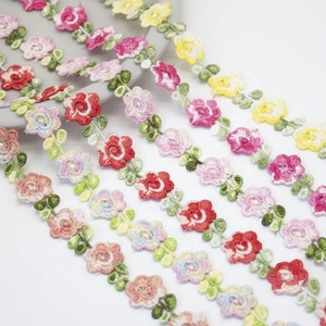 Flores coloridas francesas africanas com guarnição solúvel em água do laço do bordado - Product Image 2