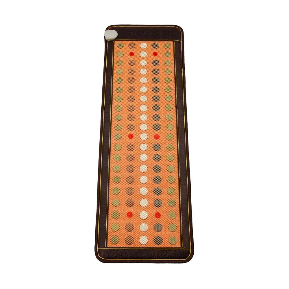 Đầy Đủ Cơ Thể Shiatsu Massage Mat Với Màu Xanh Ngọc Bích Đá Xử Lý Nước Nóng Nệm Chăm Sóc Sức Khỏe Nhiệt Đá Sưởi Ấm Y Tế Khỏe Mạnh Giường