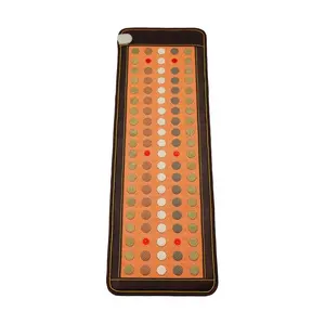 Completo cuerpo masaje Shiatsu Mat con Jade piedra verde manejar climatizada colchón de atención de la salud de calor piedras calefacción médico saludable cama