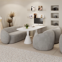 Modernes Cremefarbenes Nordisches Hotel-Salon Leder-Empfangssofa Günstiges Hochzeits-Schönheits-Velours Technologie-Stoff für Verhandlungen
