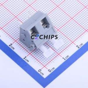 KF243-7.5-2P Spring Terminal Block Through hole Component (THT),P=7.5mm Connector 1x2P 7.5mm Gray 2P - Product Image 1