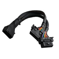 Haute Qualité OBD2 16Pin Mâle Double Femelle Y Splitter Câble D'extension 30cm Nylon 20AWG Full Core Universel Automobile Moto