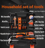 Ensemble de boîte à outils à main professionnel, kit d'équipement de réparation combiné, outils ménagers polyvalents avec tournevis pour la maison et la voiture