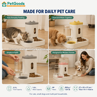 Ensemble distributeur automatique de nourriture et d'eau pour animaux de compagnie 2-en-1, station d'alimentation et d'abreuvement par gravité pour chats et petits chiens