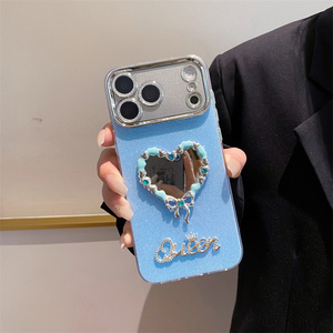 Cartoon Diamond Love Mobile Phone case for iPhone 17 Air 16 15 Pro Max 3D Glitter cute Camera KT Cat <b>Bow</b> glass DIY back Cover - Product Image 4