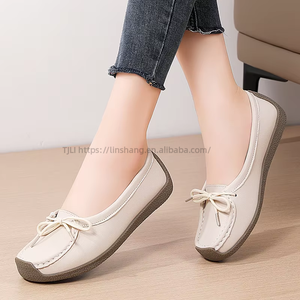 Cowhide Korean Style Flat Non-Slip Snail for Women Casual Flat <b>Soft</b>-Soled <b>Shoes</b> Maternity <b>Shoes</b> for Mothers - Product Image 2