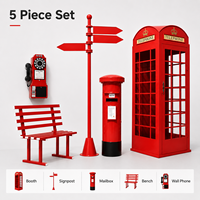 Bilik Telepon Antik London Warna Merah Besi, Buku Tamu Audio, Dekorasi Acara Pernikahan Bertema Bunga, Properti Photo Booth untuk Tempat Pesta