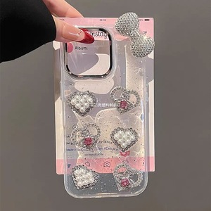 Custodia Protettiva <span class=keywords><strong>con</strong></span> Perle, Strass e Fiocco a Cuore per <span class=keywords><strong>iPhone</strong></span> 17 <span class=keywords><strong>Pro</strong></span> Max, <span class=keywords><strong>Compatibile</strong></span> <span class=keywords><strong>con</strong></span> <span class=keywords><strong>iPhone</strong></span> 16 15 14 13 12 <span class=keywords><strong>11</strong></span> - Product Image 4