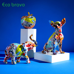 Decorazioni per la casa in stile nordico oggetti artigianali in resina abbagliano gli <span class=keywords><strong>animali</strong></span> colorati <span class=keywords><strong>cane</strong></span> arredo mobili moderni semplice decorazione armadietto del vino - Product Image 2