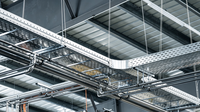 Plateau à câbles ventilé et perforé TOPFIX, gestion des câbles en acier pour bâtiments industriels certifiée CE, installation facile