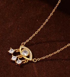 Superventas Micro Set <span class=keywords><strong>de</strong></span> plata <span class=keywords><strong>Ojo</strong></span> <span class=keywords><strong>de</strong></span> diamante brillante Lucky Guardian Colgante Collar <span class=keywords><strong>de</strong></span> piedras preciosas Joyería ligera - Product Image 3