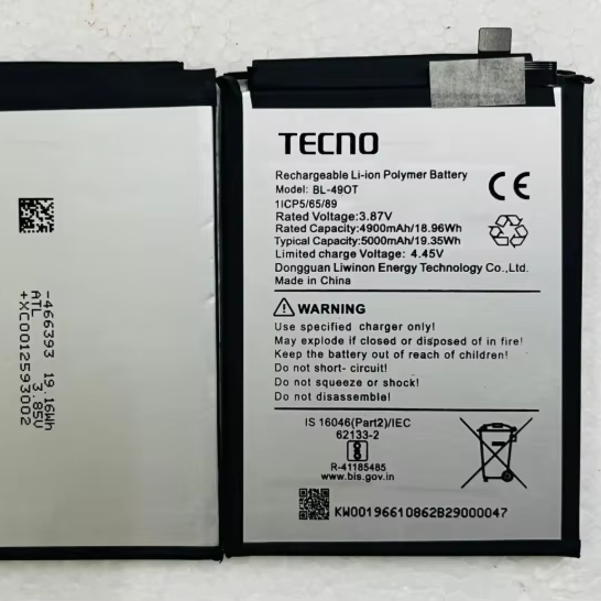 BL-49OT 5000mAh Li-Polymer Battery Replacement For Tecno Camon 20/Camon 20 Pro 4G/Camon 20 Pro 5G/Spark 20 Pro+ Mobile Phone