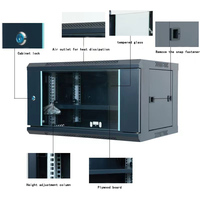 Installation murale de support d'ordinateur d'armoire de serveur de centre de données 6U 19 pouces 530*400*210mm Mini support